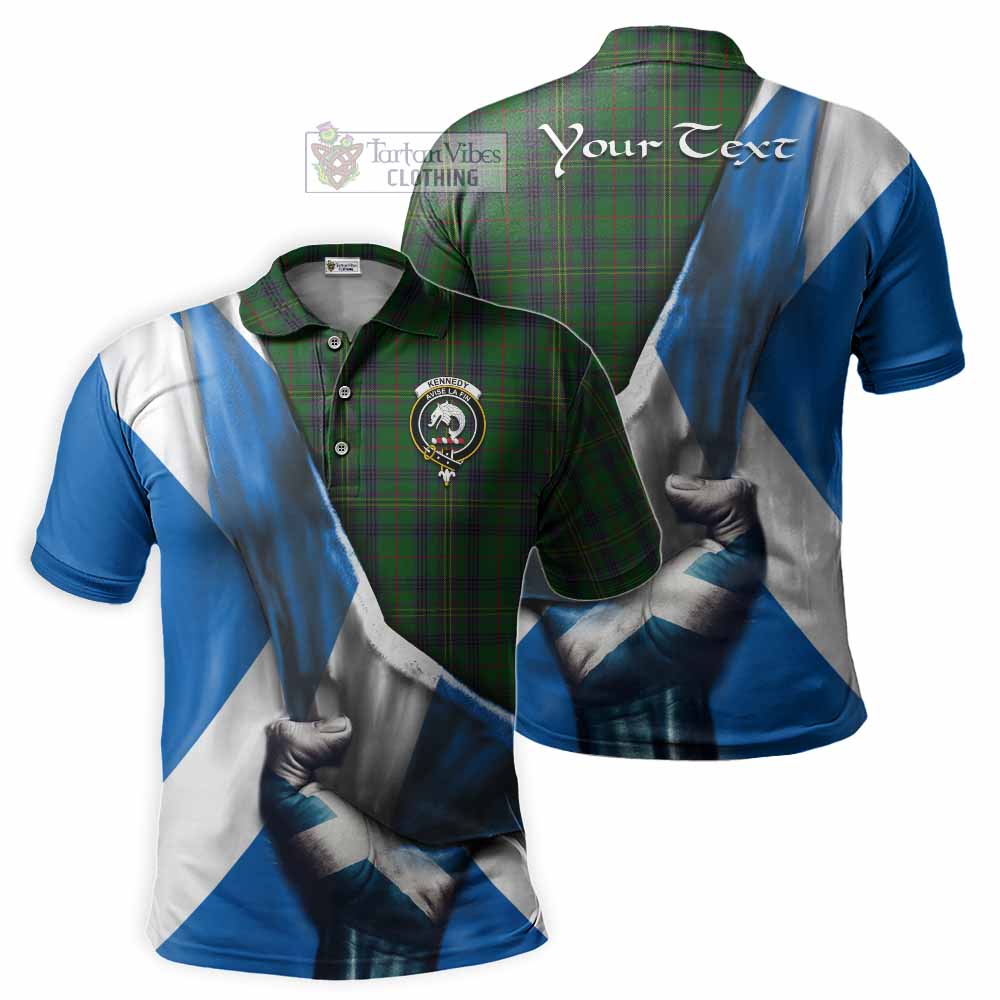 Tartan Vibes Clothing Kennedy Tartan Polo Shirt with Family Crest Scotland Patriotic Style