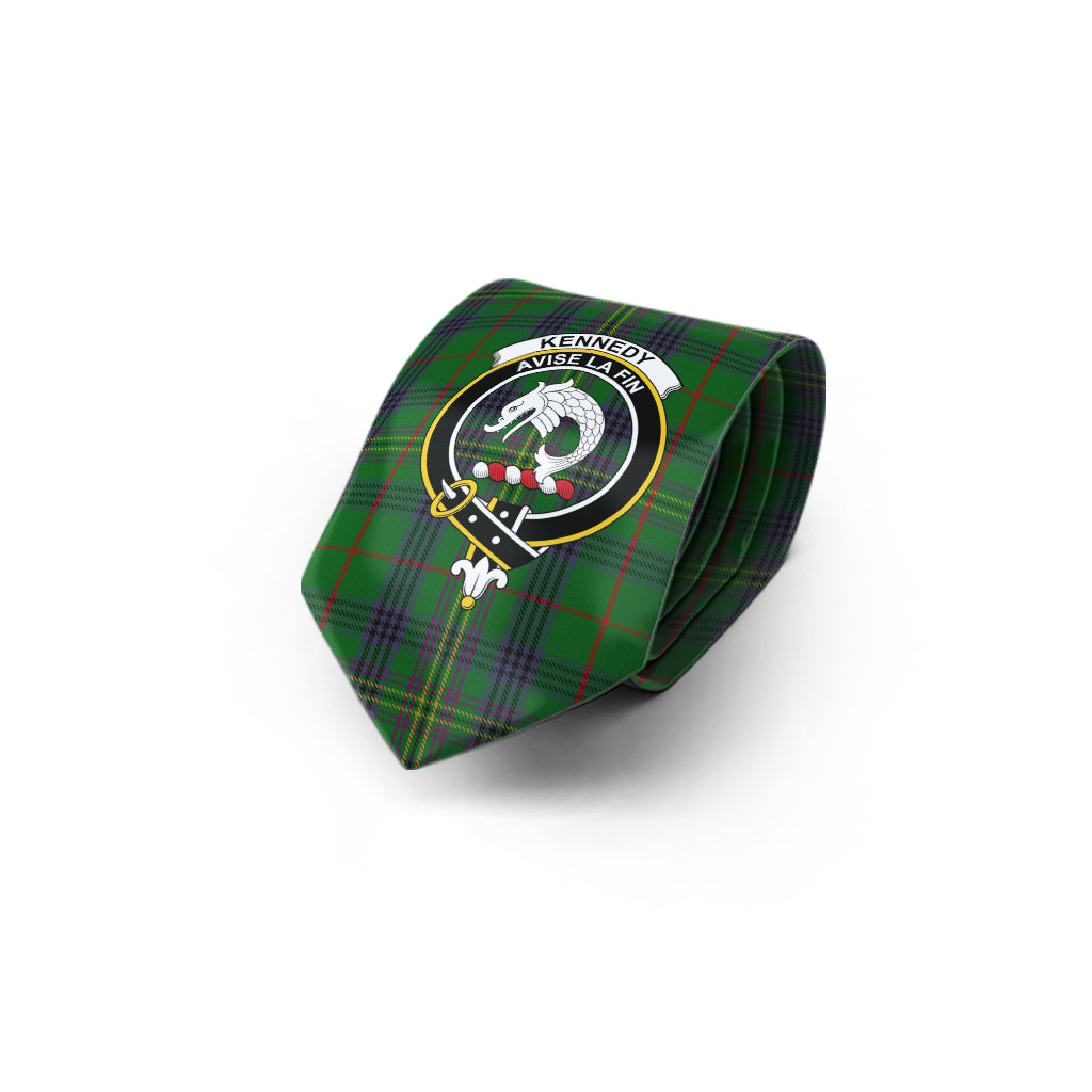 Kennedy Tartan Classic Necktie with Family Crest - Tartan Vibes Clothing