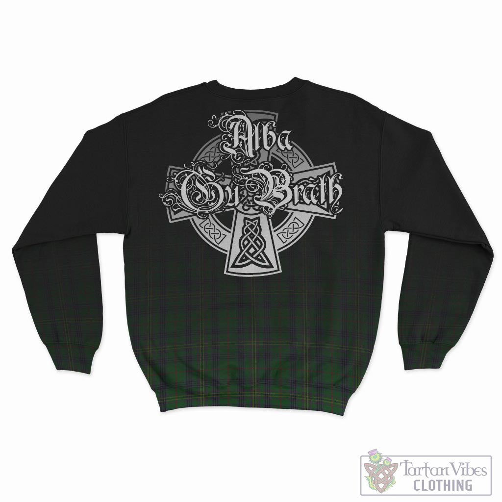 Tartan Vibes Clothing Kennedy Tartan Sweatshirt Featuring Alba Gu Brath Family Crest Celtic Inspired