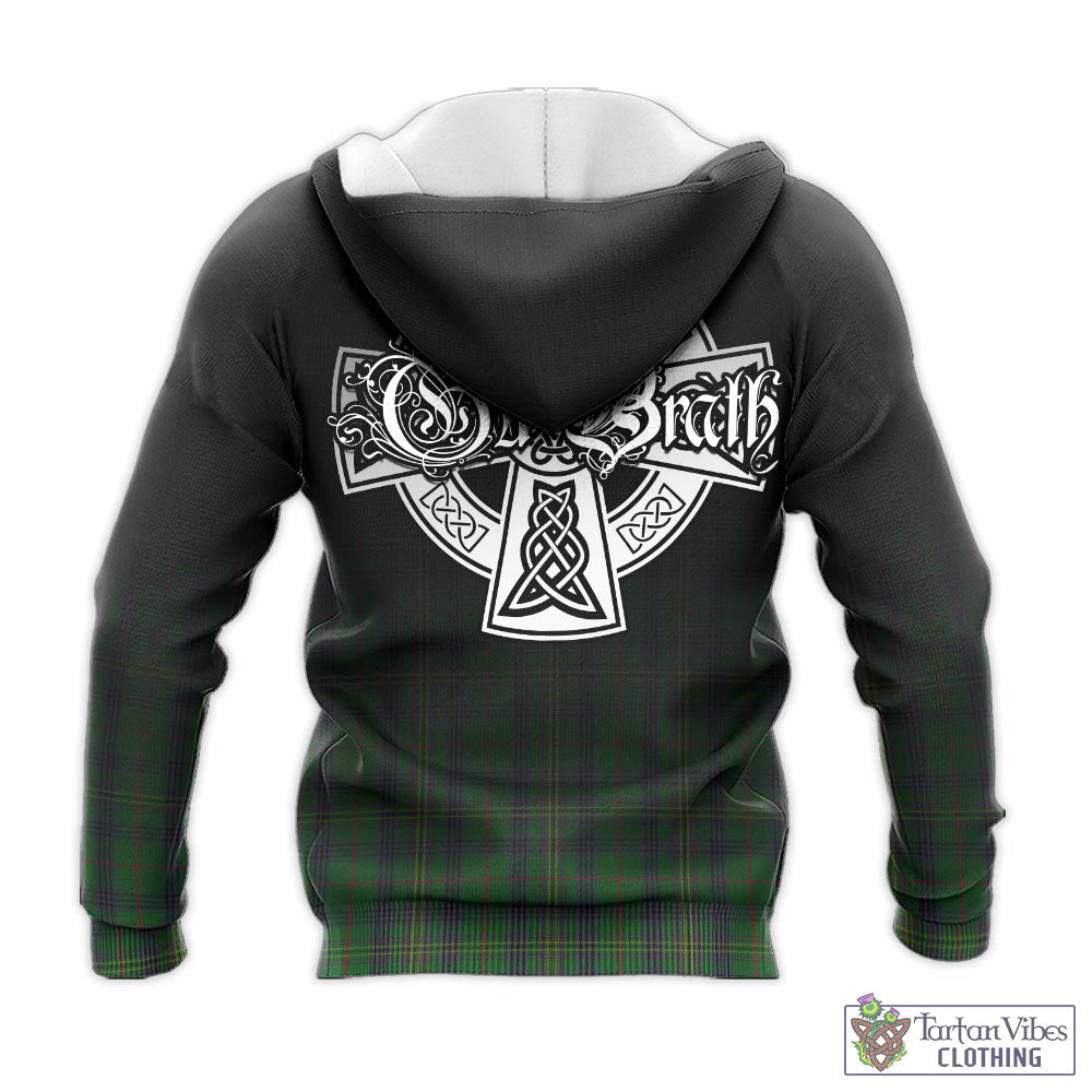 Tartan Vibes Clothing Kennedy Tartan Knitted Hoodie Featuring Alba Gu Brath Family Crest Celtic Inspired