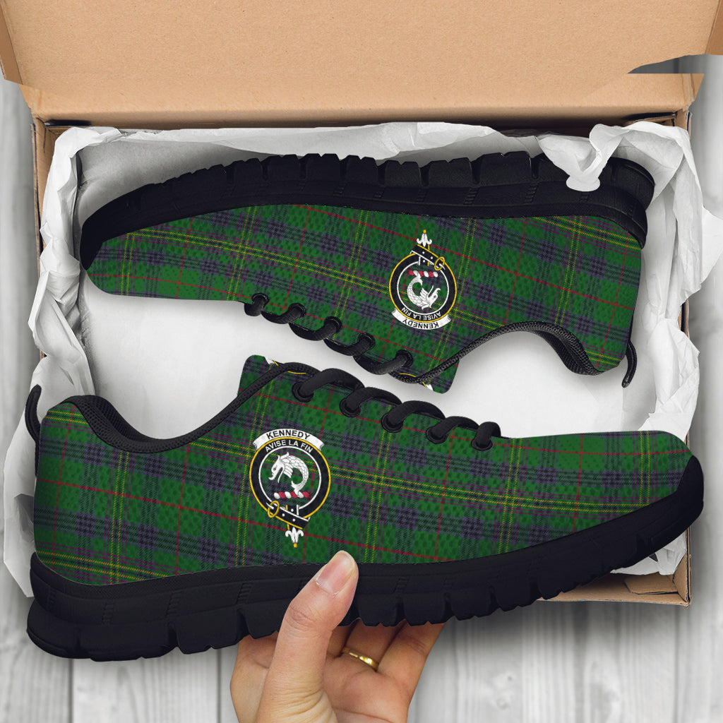 Kennedy Tartan Sneakers with Family Crest - Tartan Vibes Clothing