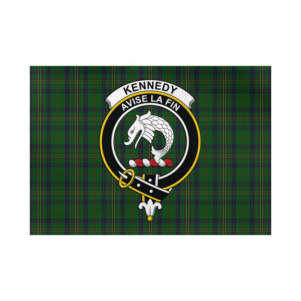 Kennedy Tartan Flag with Family Crest - Tartan Vibes Clothing