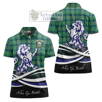 Kennedy Ancient Tartan Women's Polo Shirt with Alba Gu Brath Regal Lion Emblem