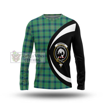 Kennedy Ancient Tartan Long Sleeve T-Shirt with Family Crest Circle Style