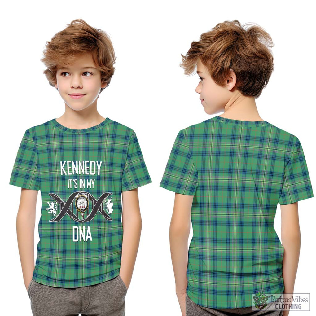 Kennedy Ancient Tartan Kid T-Shirt with Family Crest DNA In Me Style Youth XL Size14 - Tartanvibesclothing Shop