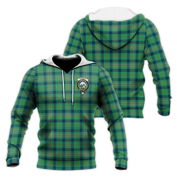 Kennedy Ancient Tartan Knitted Hoodie with Family Crest