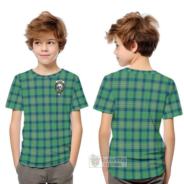 Kennedy Ancient Tartan Kid T-Shirt with Family Crest