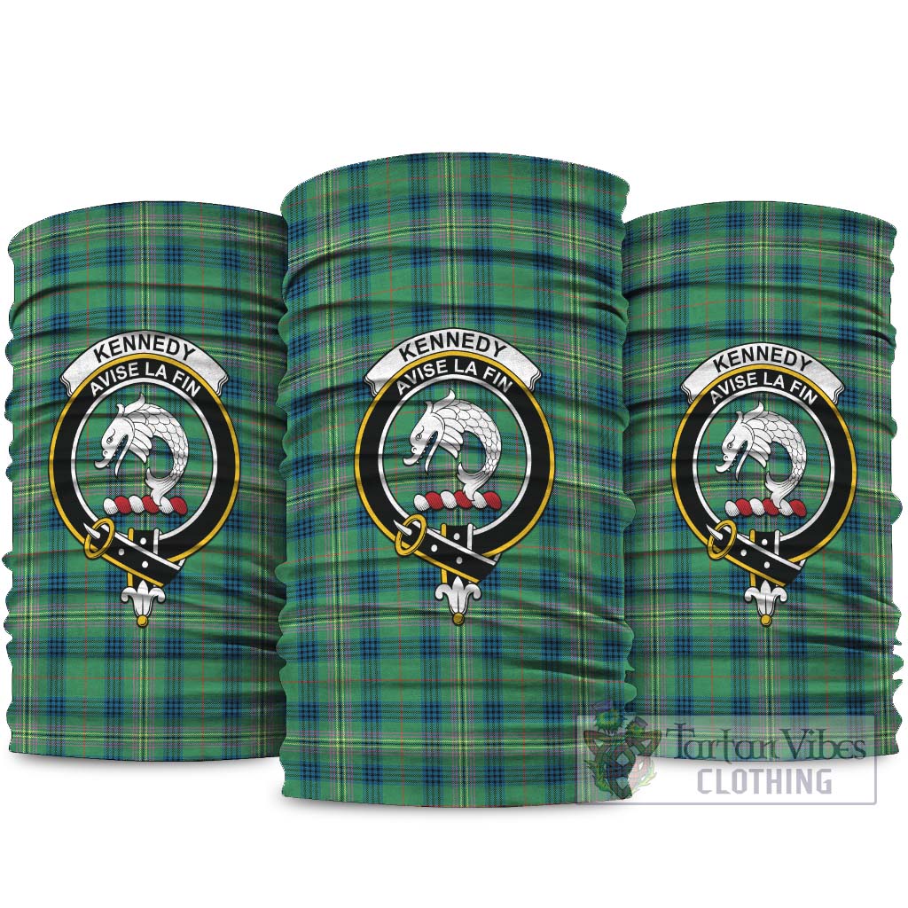 Kennedy Ancient Tartan Neck Gaiters, Tartan Bandanas, Tartan Head Band with Family Crest