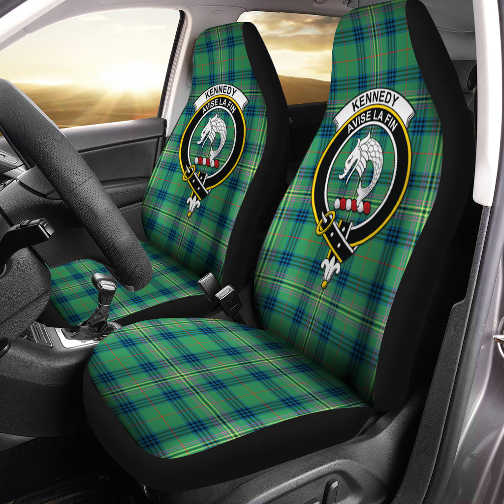 Kennedy Ancient Tartan Car Seat Cover with Family Crest One Size - Tartanvibesclothing