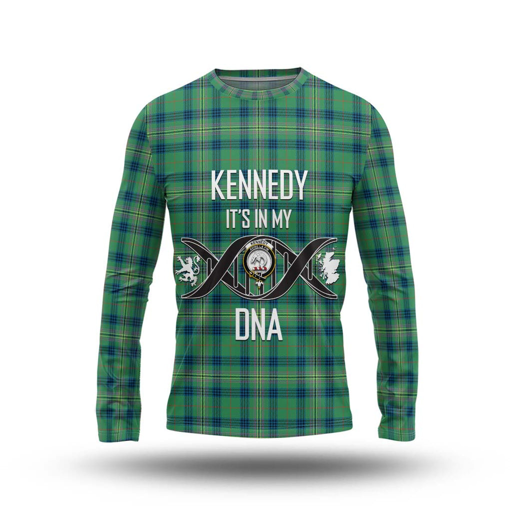 Kennedy Ancient Tartan Long Sleeve T-Shirt with Family Crest DNA In Me Style Unisex - Tartanvibesclothing Shop