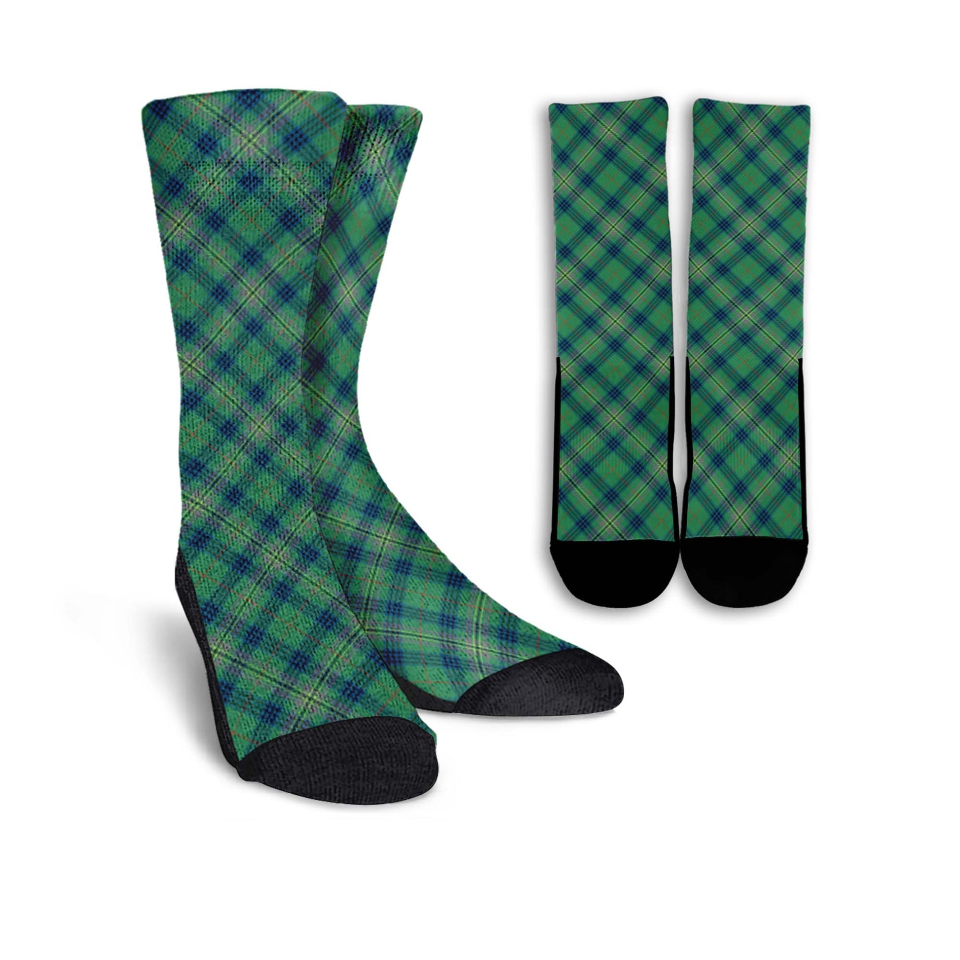 Kennedy Ancient Tartan Crew Socks Cross Tartan Style - Tartanvibesclothing