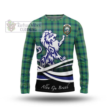 Kennedy Ancient Tartan Long Sleeve T-Shirt with Alba Gu Brath Regal Lion Emblem