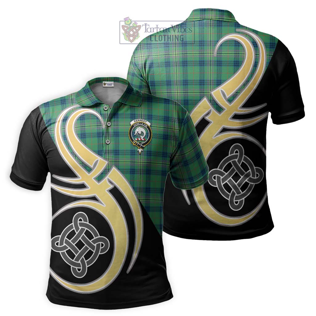 Kennedy Ancient Tartan Polo Shirt with Family Crest and Celtic Symbol Style Kid - Tartan Vibes Clothing