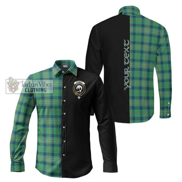 Kennedy Ancient Tartan Long Sleeve Button Shirt with Family Crest and Half Of Me Style