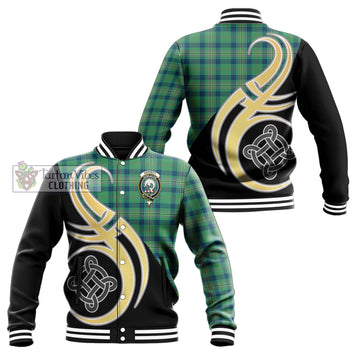 Kennedy Ancient Tartan Baseball Jacket with Family Crest and Celtic Symbol Style