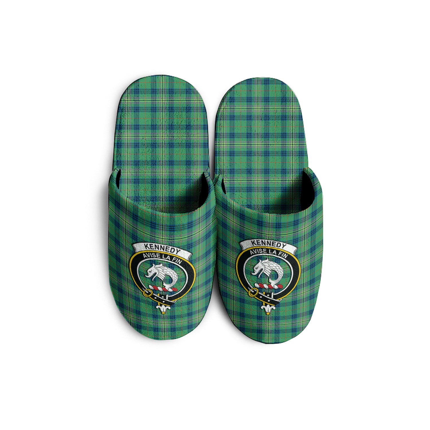 Kennedy Ancient Tartan Home Slippers with Family Crest - Tartanvibesclothing