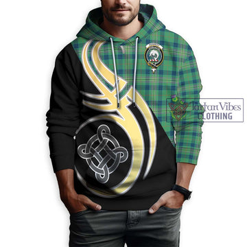 Kennedy Ancient Tartan Hoodie with Family Crest and Celtic Symbol Style