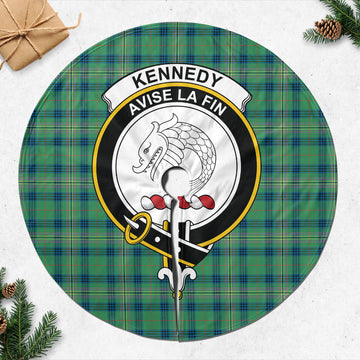 Kennedy Ancient Tartan Christmas Tree Skirt with Family Crest