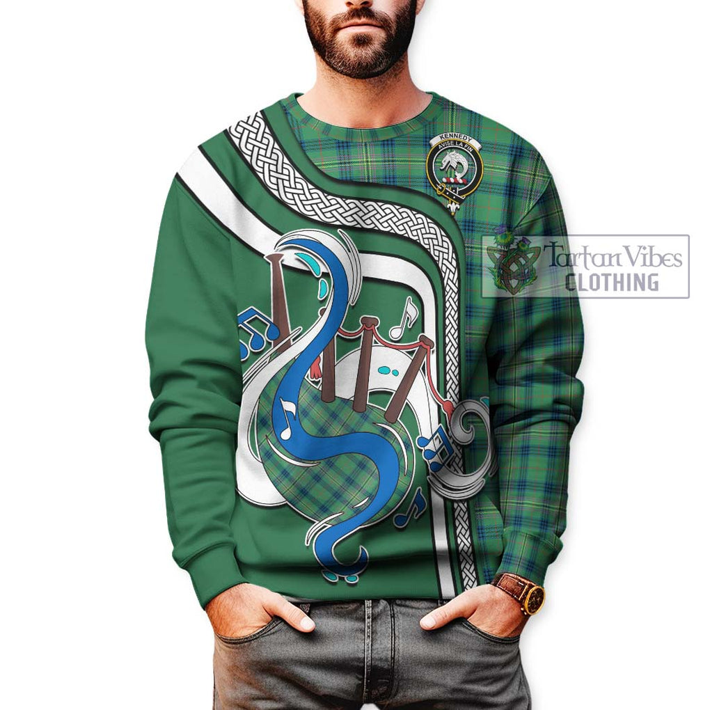 Tartan Vibes Clothing Kennedy Ancient Tartan Sweatshirt with Epic Bagpipe Style