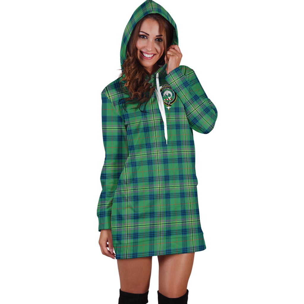 Kennedy Ancient Tartan Hoodie Dress with Family Crest - Tartan Vibes Clothing