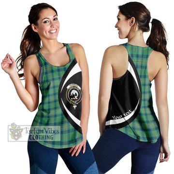 Kennedy Ancient Tartan Women's Racerback Tanks with Family Crest Circle Style