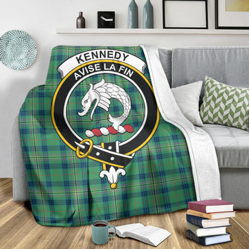 Kennedy Ancient Tartan Blanket with Family Crest