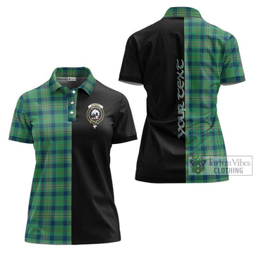 Kennedy Ancient Tartan Women's Polo Shirt with Family Crest and Half Of Me Style