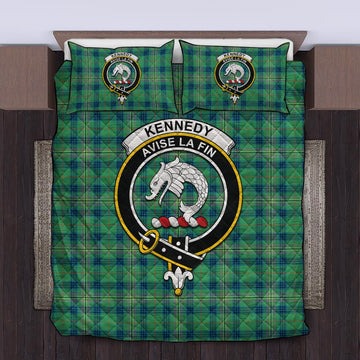 Kennedy Ancient Tartan Quilt Bed Set with Family Crest