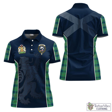 Kennedy Ancient Tartan Women's Polo Shirt with Family Crest and Lion Rampant Vibes Sport Style