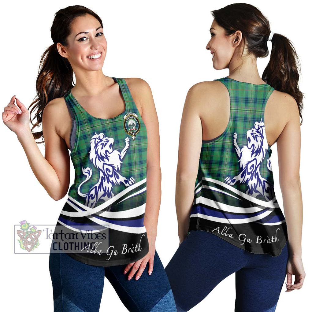 Kennedy Ancient Tartan Women's Racerback Tanks with Alba Gu Brath Regal Lion Emblem 4XL - Tartanvibesclothing Shop