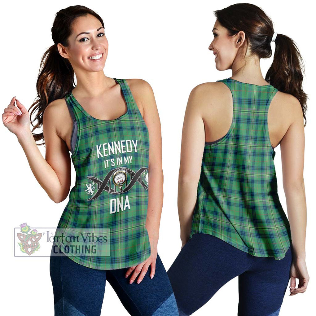 Kennedy Ancient Tartan Women's Racerback Tanks with Family Crest DNA In Me Style 4XL - Tartanvibesclothing Shop