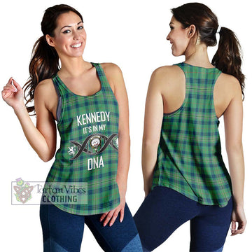 Kennedy Ancient Tartan Women's Racerback Tanks with Family Crest DNA In Me Style