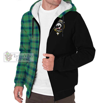 Kennedy Ancient Tartan Sherpa Hoodie with Family Crest and Half Of Me Style