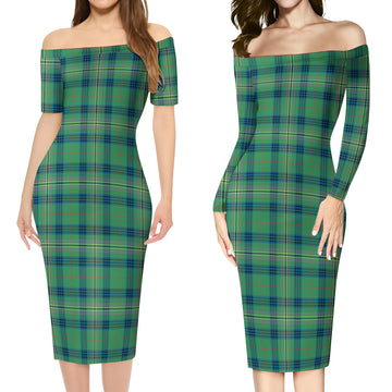 Kennedy Ancient Tartan Off Shoulder Lady Dress