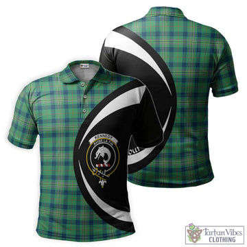 Kennedy Ancient Tartan Men's Polo Shirt with Family Crest Circle Style