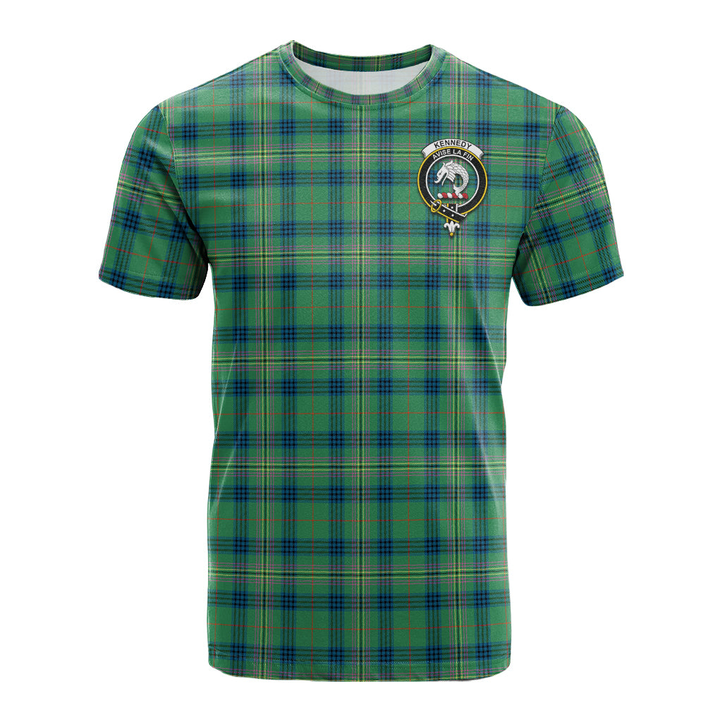 Kennedy Ancient Tartan T-Shirt with Family Crest - Tartan Vibes Clothing