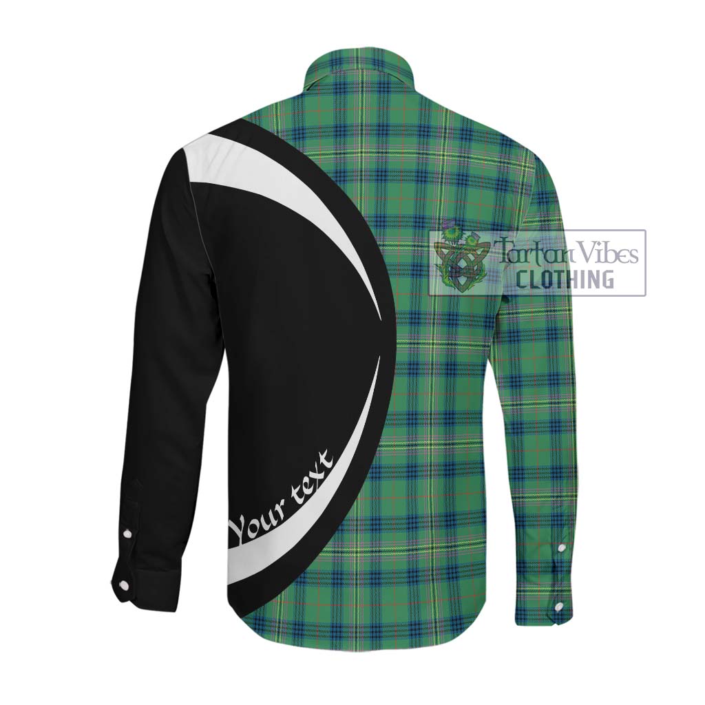 Kennedy Ancient Tartan Long Sleeve Button Up with Family Crest Circle Style Men's Shirt - Tartan Vibes Clothing