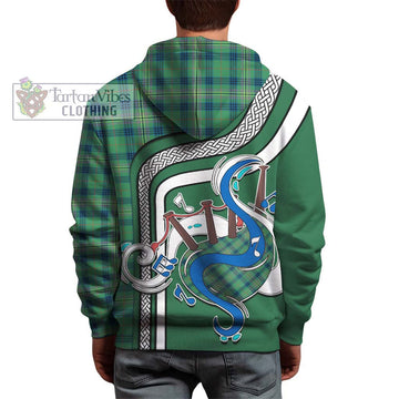 Kennedy Ancient Tartan Hoodie with Epic Bagpipe Style