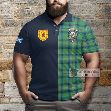 Kennedy Ancient Tartan Polo Shirt Alba with Scottish Lion Royal Arm Half Style