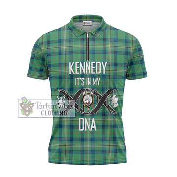 Kennedy Ancient Tartan Zipper Polo Shirt with Family Crest DNA In Me Style