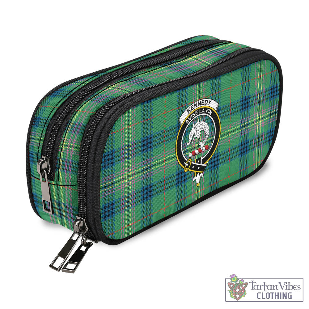 Tartan Vibes Clothing Kennedy Ancient Tartan Pen and Pencil Case with Family Crest