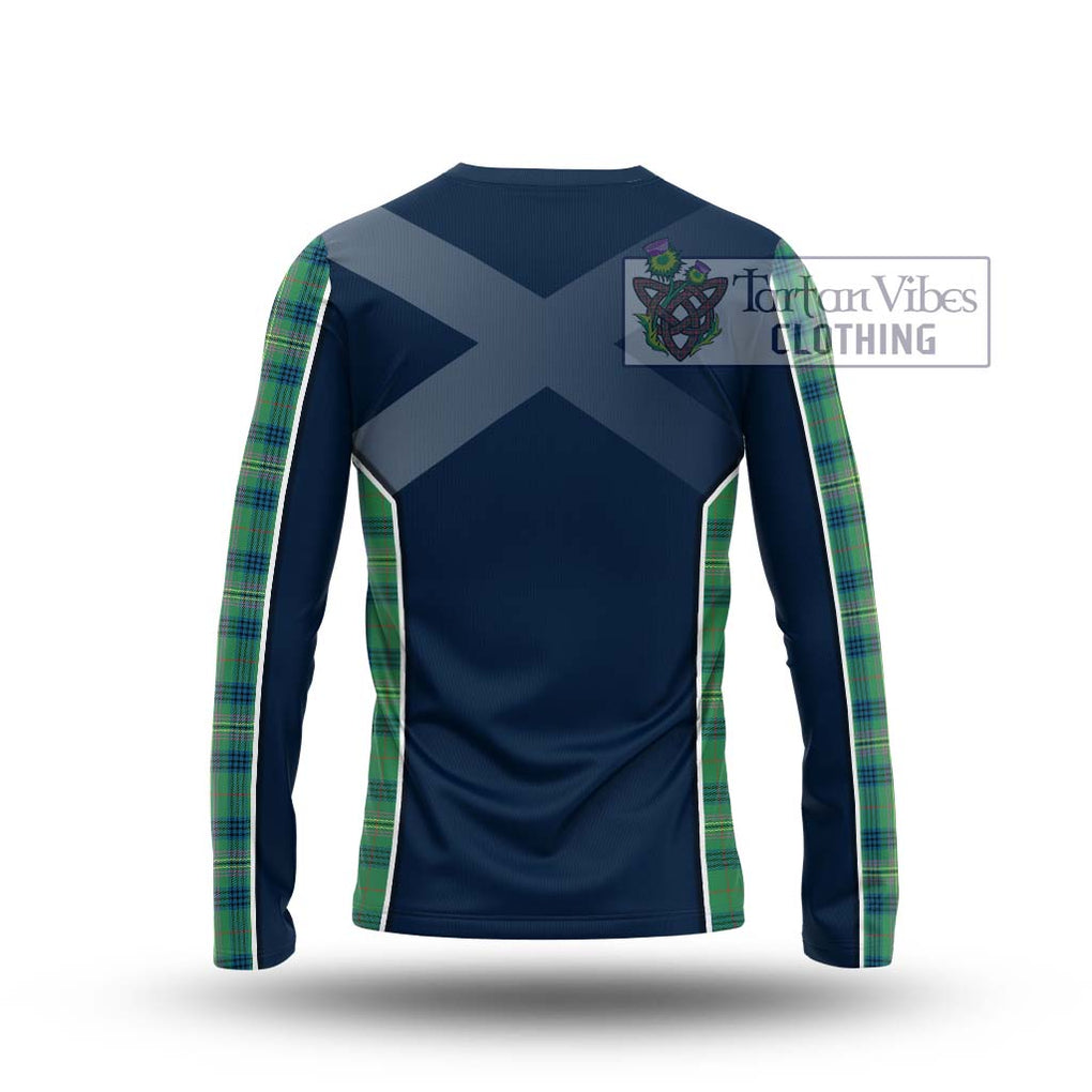 Kennedy Ancient Tartan Long Sleeve T-Shirt with Family Crest and Lion Rampant Vibes Sport Style - Tartan Vibes Clothing