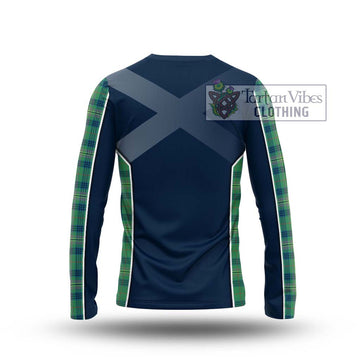 Kennedy Ancient Tartan Long Sleeve T-Shirt with Family Crest and Lion Rampant Vibes Sport Style