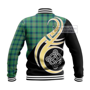 Kennedy Ancient Tartan Baseball Jacket with Family Crest and Celtic Symbol Style