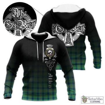 Kennedy Ancient Tartan Knitted Hoodie Featuring Alba Gu Brath Family Crest Celtic Inspired