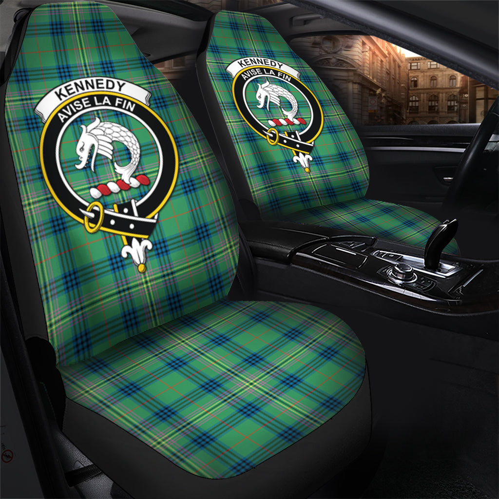 Kennedy Ancient Tartan Car Seat Cover with Family Crest - Tartanvibesclothing