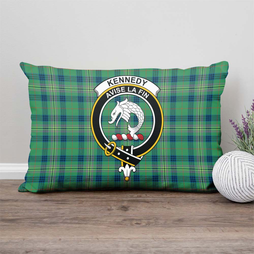 Kennedy Ancient Tartan Pillow Cover with Family Crest Rectangle Pillow Cover - Tartanvibesclothing