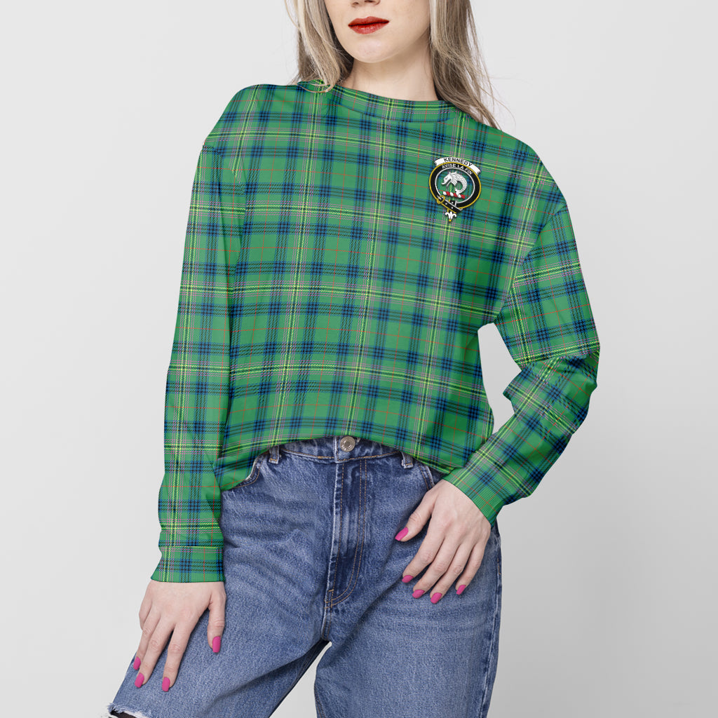 Kennedy Ancient Tartan Sweatshirt with Family Crest - Tartan Vibes Clothing