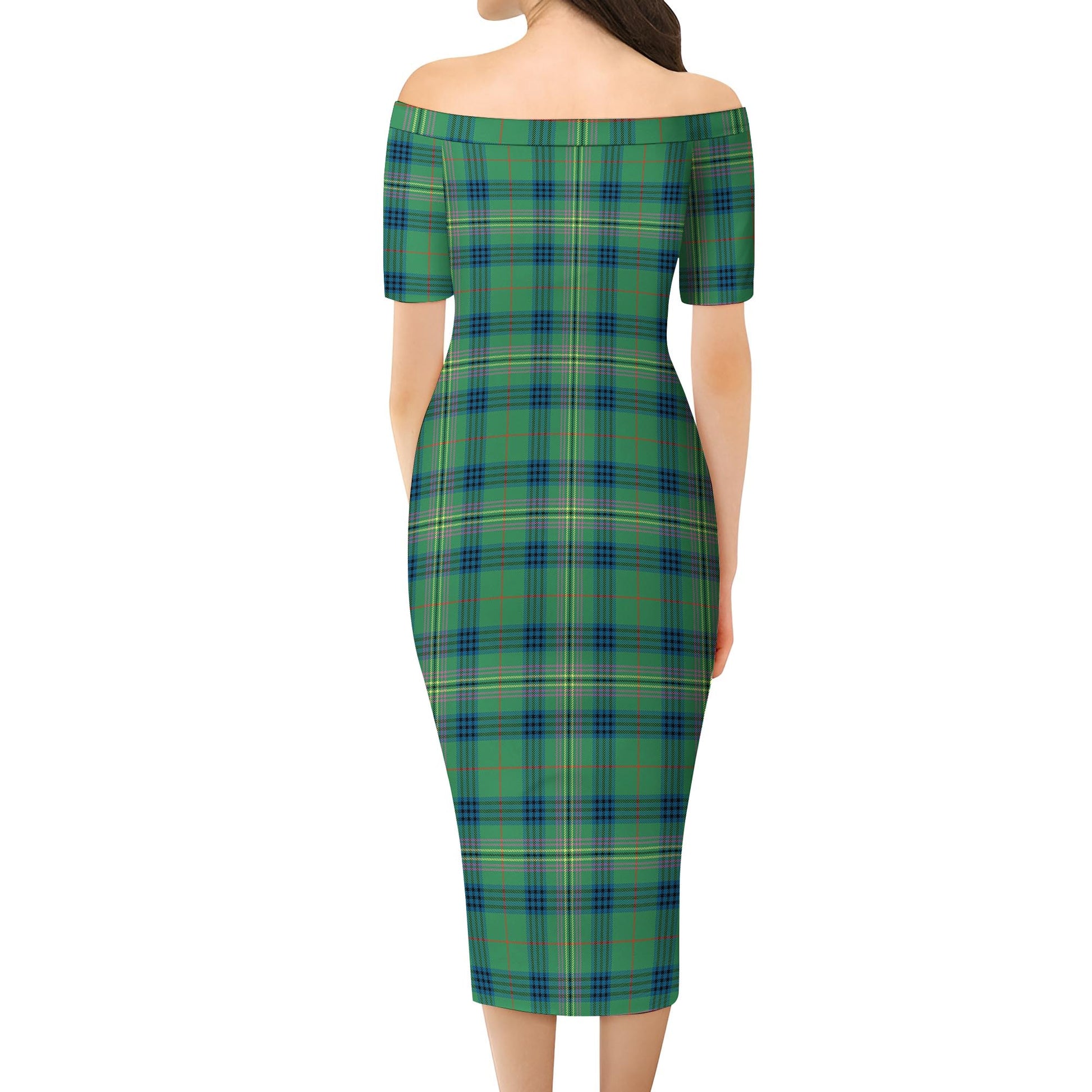 Kennedy Ancient Tartan Off Shoulder Lady Dress - Tartanvibesclothing