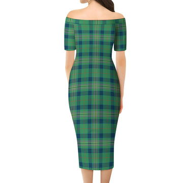 Kennedy Ancient Tartan Off Shoulder Lady Dress